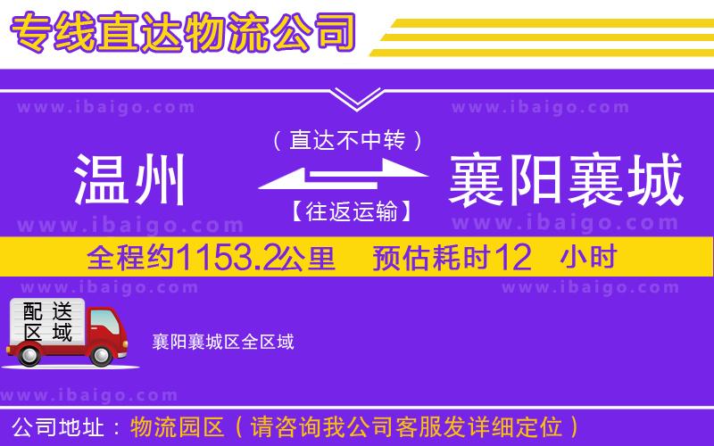 溫州到襄陽襄城區(qū)貨運(yùn)專線