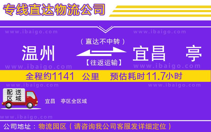 溫州到宜昌猇亭區(qū)貨運專線