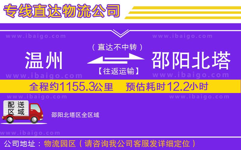 溫州到邵陽北塔區(qū)貨運(yùn)專線