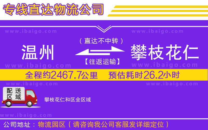 溫州到攀枝花仁和區(qū)貨運(yùn)專(zhuān)線