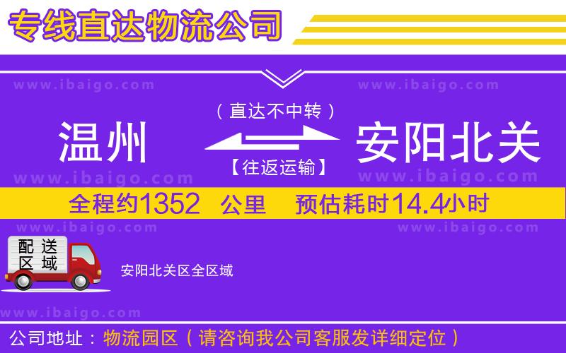 溫州到安陽北關(guān)區(qū)貨運專線