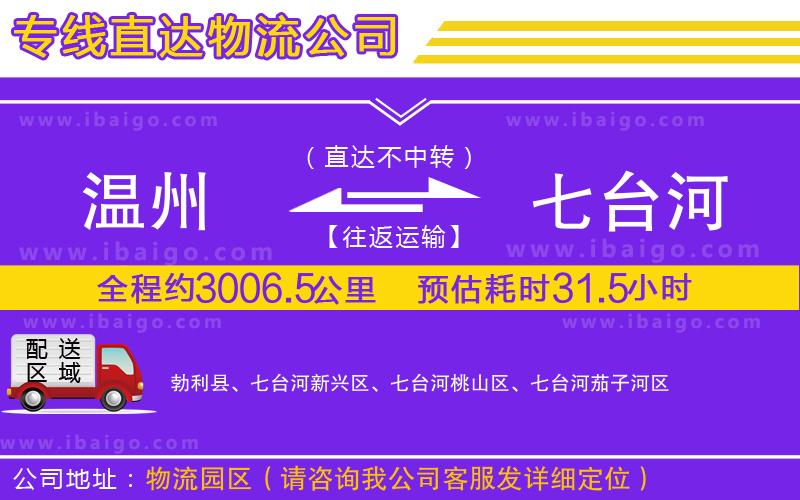 溫州到七臺河物流