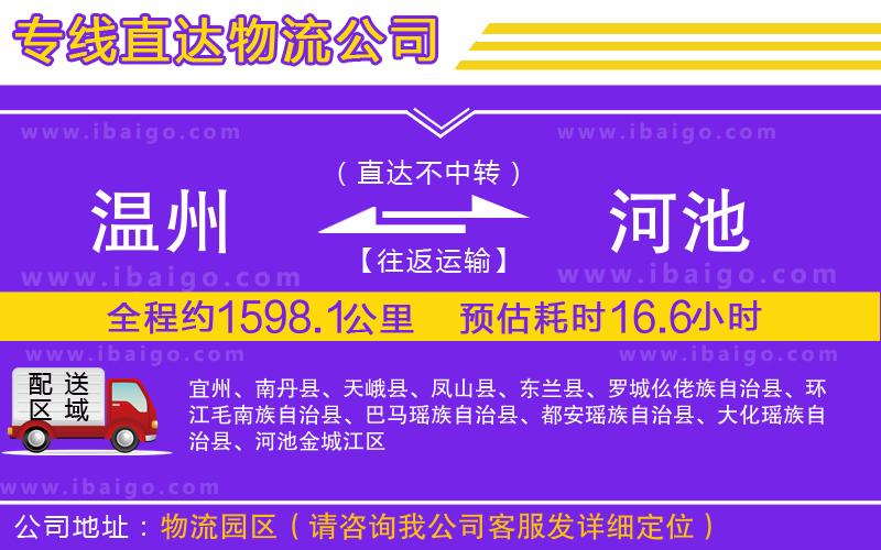 溫州到河池物流專線